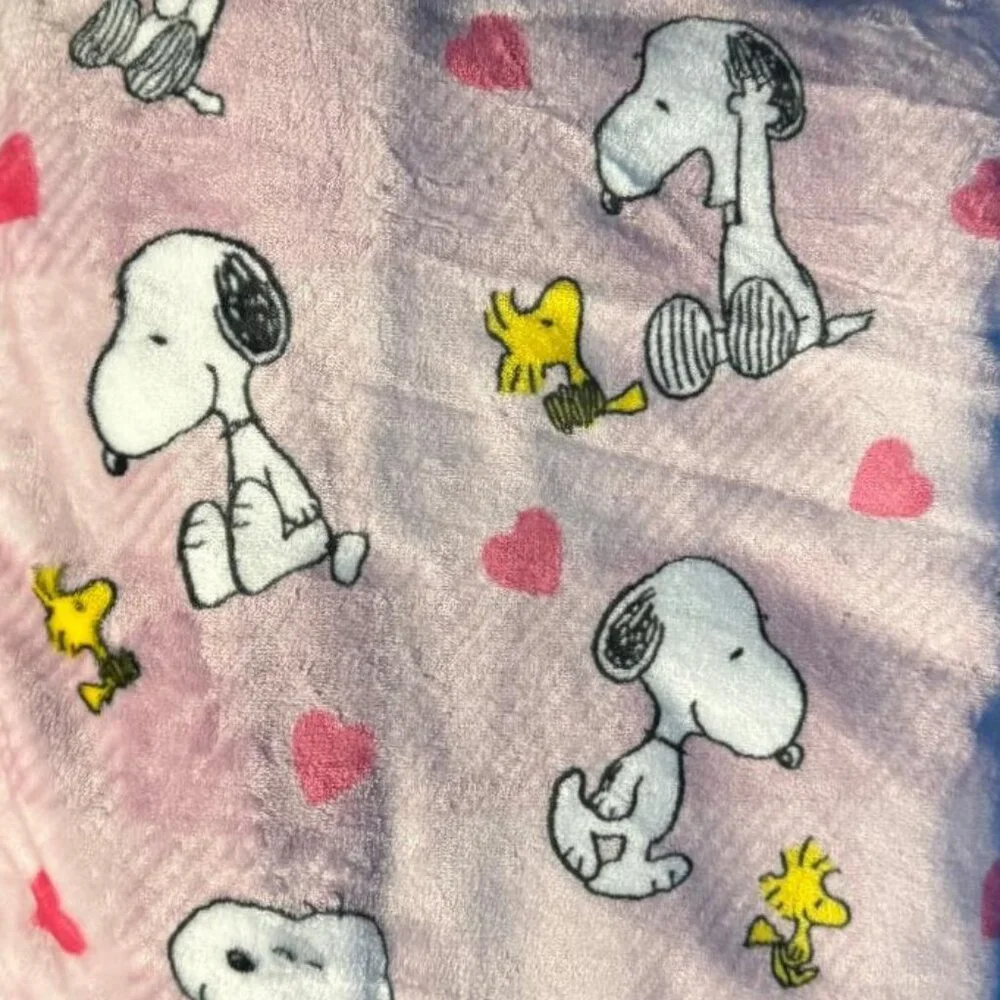 NWT PEANUTS SNOOPY DOG & WOODSTOCK BIRD LOVE HEARTS HUGS PINK 60